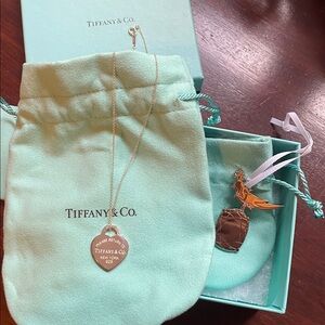 Tiffany & Co. Silver Heart Necklace with Keychain
